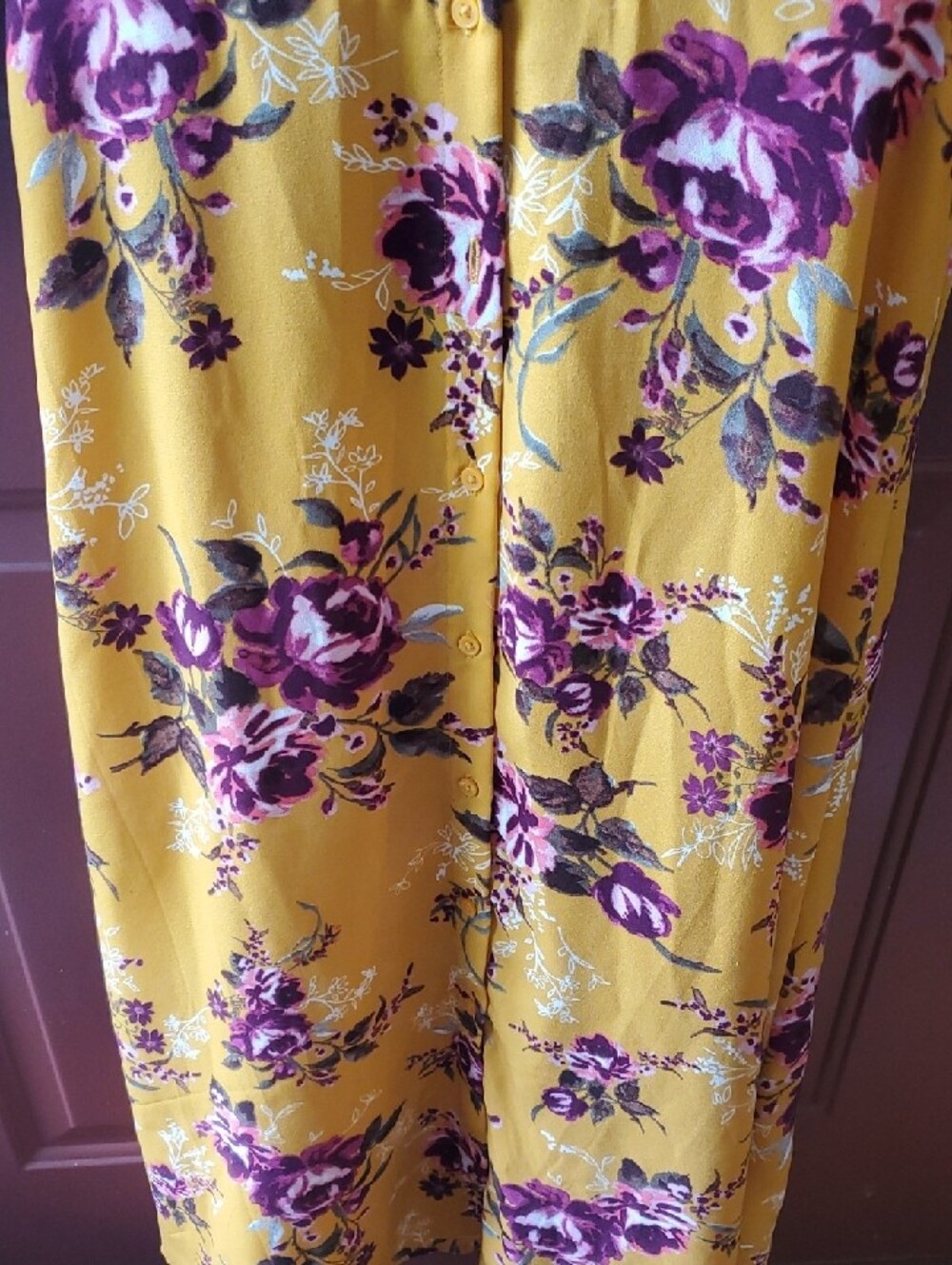 Time and Tru Mustard Yellow Floral Maxi Dress - Picture 6 of 10